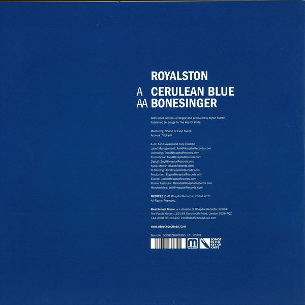 Royalston : Cerulean Blue / Bonesinger (12")