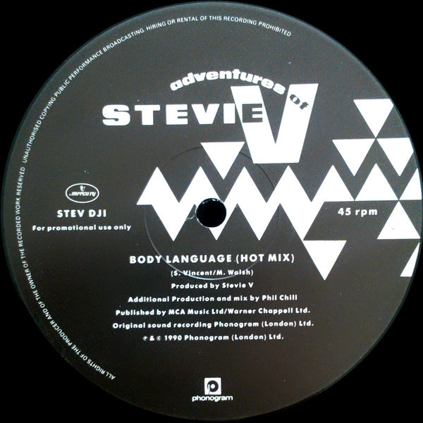 Adventures Of Stevie V. : Body Language (12", Promo)