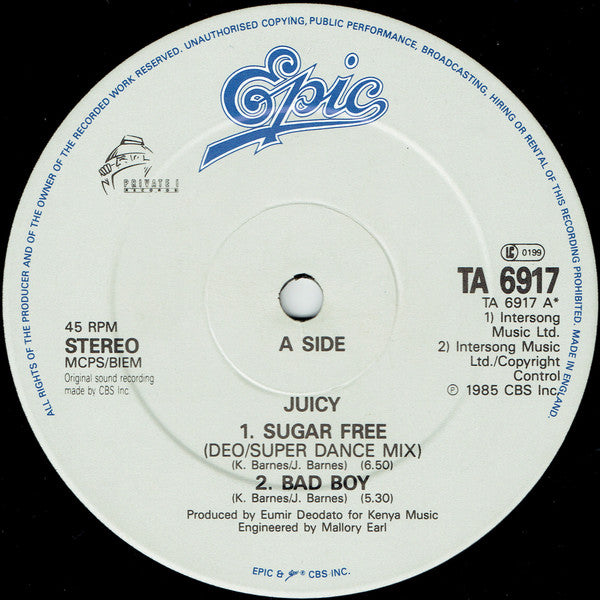 Juicy : Sugar Free (12", Single)