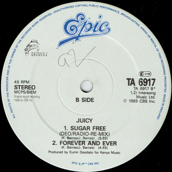 Juicy : Sugar Free (12", Single)