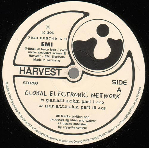 Global Electronic Network : G.e.n. A.t.t.a.c.k.z. (12")
