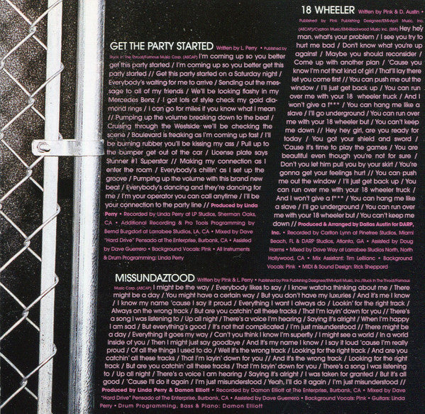 P!NK : M!ssundaztood (CD, Album, Enh, RE)