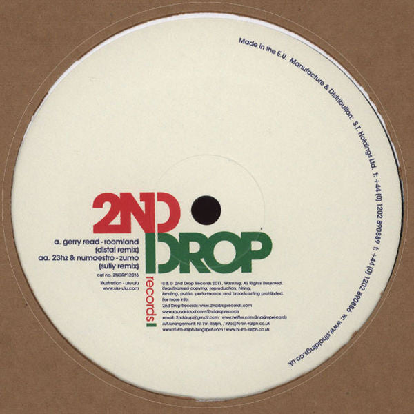 Gerry Read / 23Hz & Numaestro : Roomland (Distal Remix) / Zumo (Sully Remix) (12")