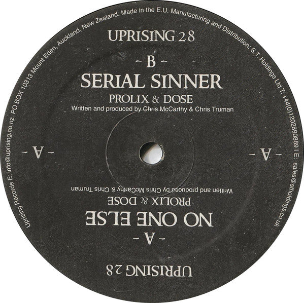 Prolix & Dose (5) : No One Else / Serial Sinner (12")