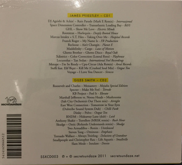 James Priestley + Giles Smith : 10 Years Of Secretsundaze (2xCD, Mixed)
