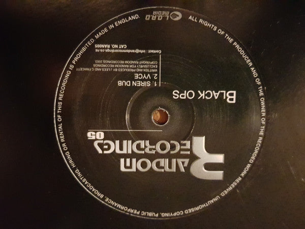 Black Ops (4) : Siren Dub / Vyce (12")