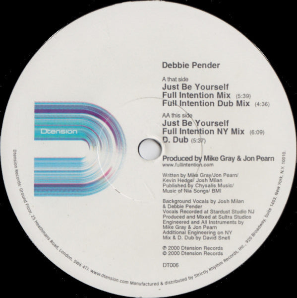 Debbie Pender : Just Be Yourself (12")
