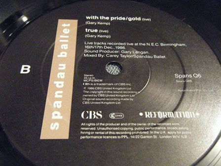 Spandau Ballet : Crashed Into Love (12", Gat)