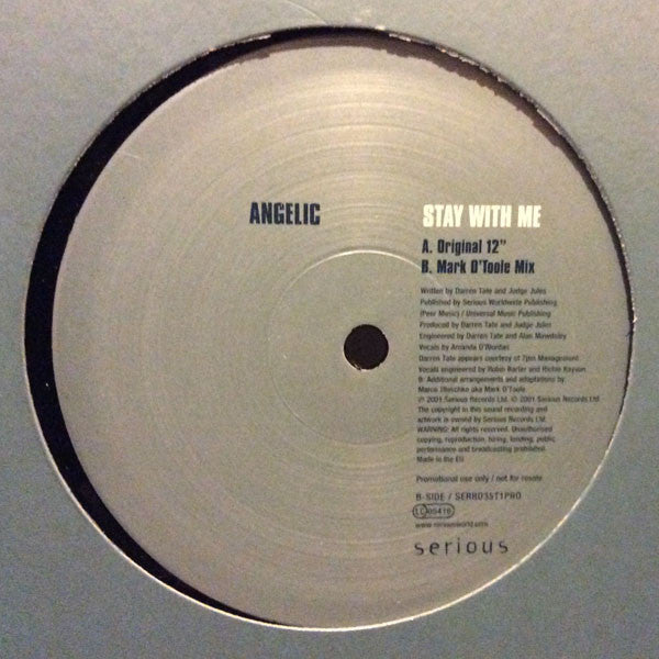 Angelic : Stay With Me (12", Promo)