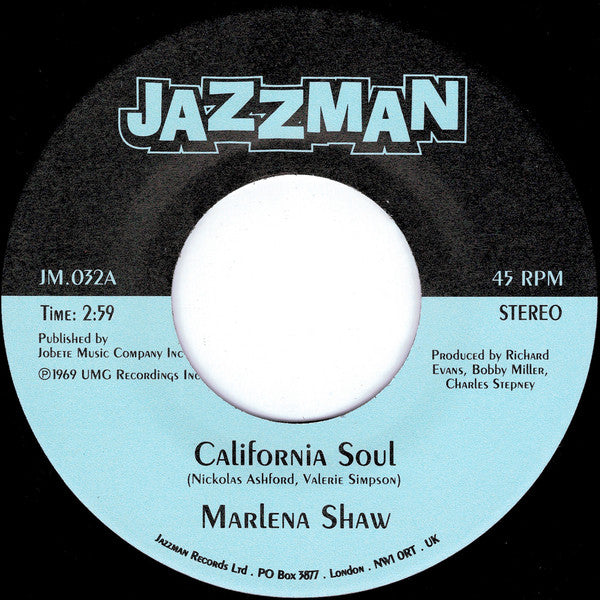 Marlena Shaw : California Soul / Wade In The Water (7")