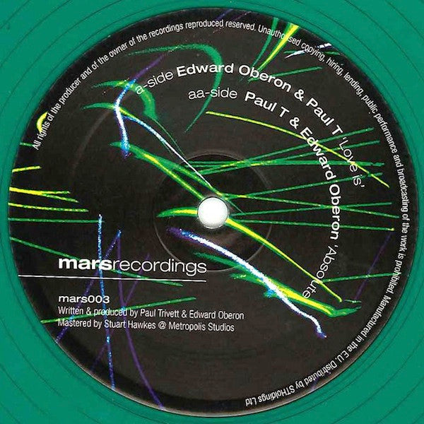 Edward Oberon & Paul T (3) : Love Is / Absolute (12", Gre)