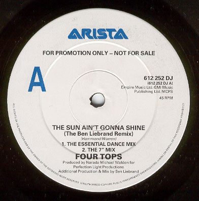Four Tops : The Sun Ain't Gonna Shine (The Ben Liebrand Remix) (12", Single, Promo)