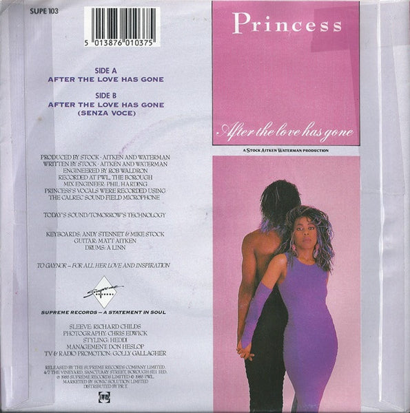Princess : After The Love Has Gone (7", Single)