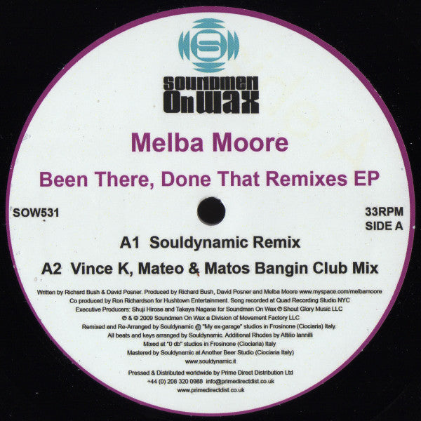 Melba Moore : Been There, Done That Remixes EP (12", EP)