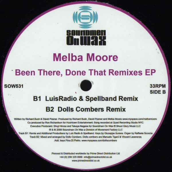 Melba Moore : Been There, Done That Remixes EP (12", EP)