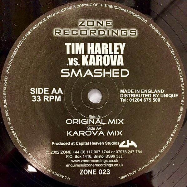 Tim Harley vs. Karova : Smashed (12")