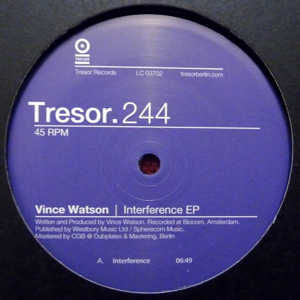 Vince Watson : Interference EP (12", EP)