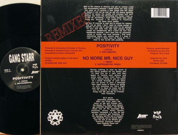 Gang Starr : Positivity (12", RE)