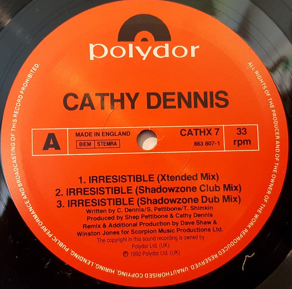 Cathy Dennis : Irresistible (12", Single)