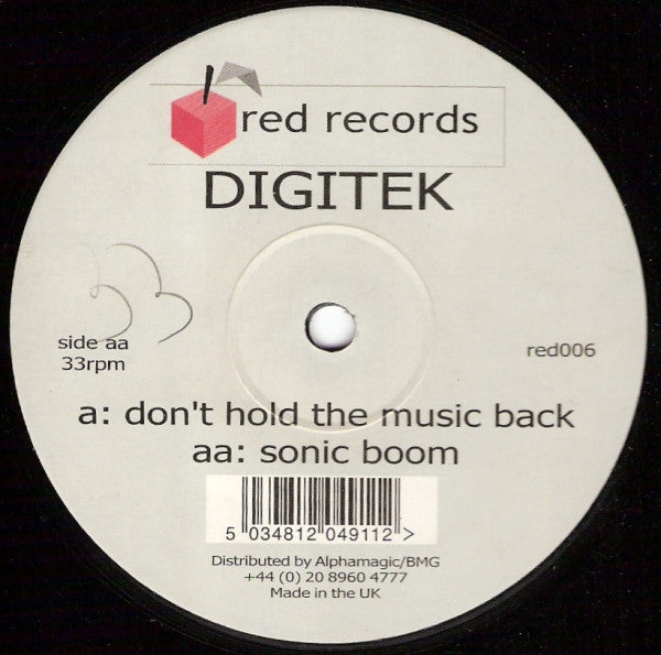 Digitek (3) : Don't Hold The Music Back / Sonic Boom (12")