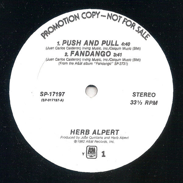 Herb Alpert : Push And Pull (12", Promo, Ter)