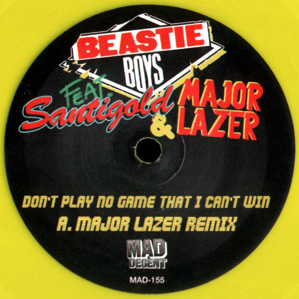 Beastie Boys Feat. Santigold & Major Lazer : Don't Play No Game That I Can't Win (7", Single, Ltd, Yel)