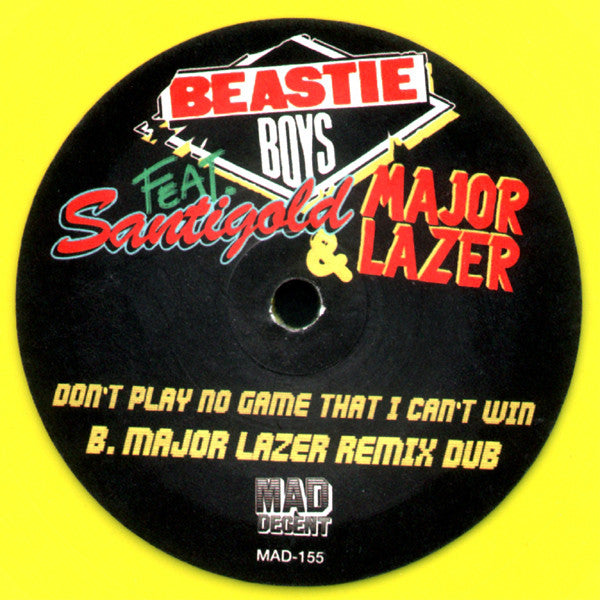 Beastie Boys Feat. Santigold & Major Lazer : Don't Play No Game That I Can't Win (7", Single, Ltd, Yel)