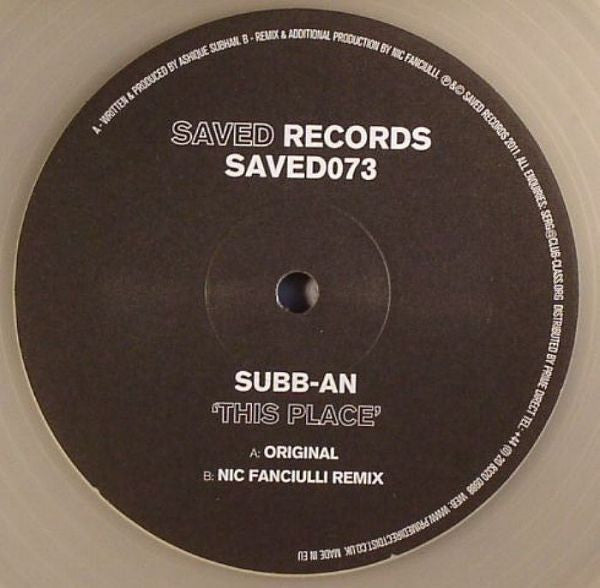 Subb-an : This Place (10", Tra)