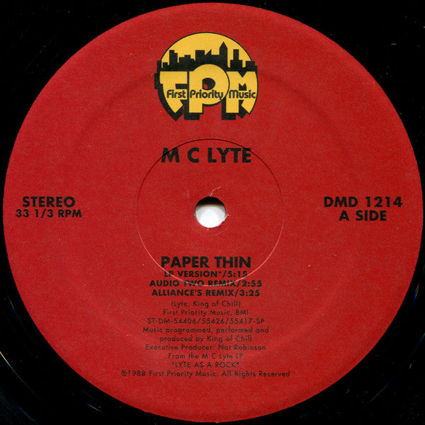 MC Lyte : Paper Thin  (12", RE)
