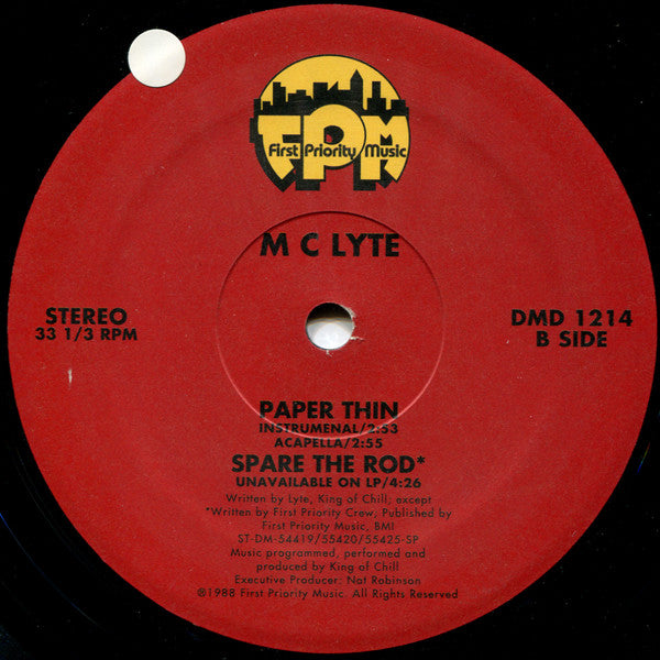MC Lyte : Paper Thin  (12", RE)