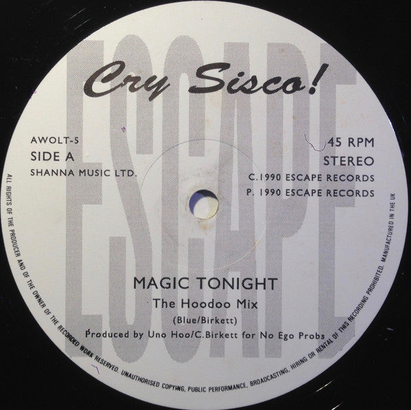 Cry Sisco! : Magic Tonight (12", Promo)