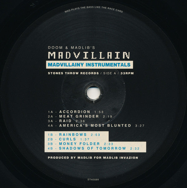 MF Doom & Madlib - Madvillain : Madvillainy Instrumentals (2x12", Album)