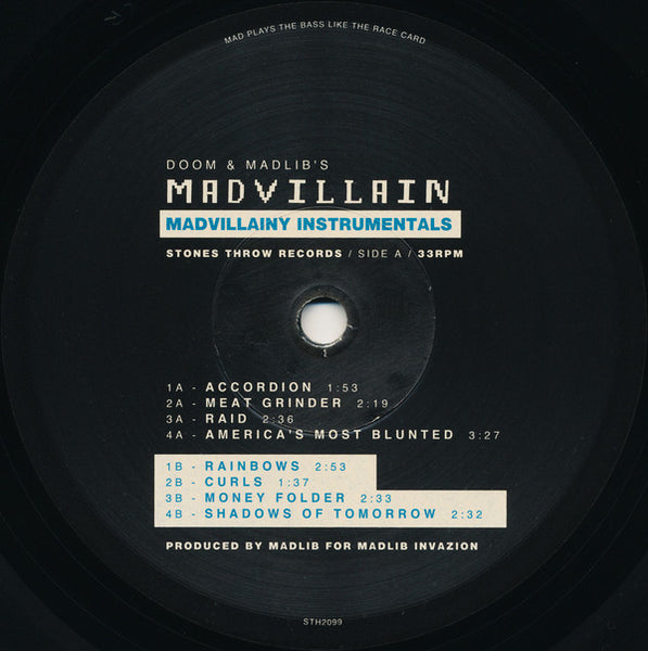 MF Doom & Madlib - Madvillain : Madvillainy Instrumentals (2x12", Album)
