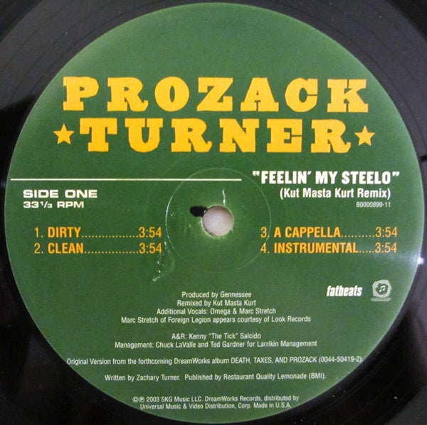 Prozack Turner : Feelin' My Steelo (Kut Masta Kurt Remix) (12")