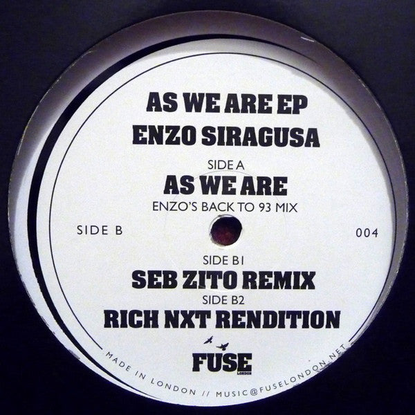Enzo Siragusa : As We Are EP (12", EP)