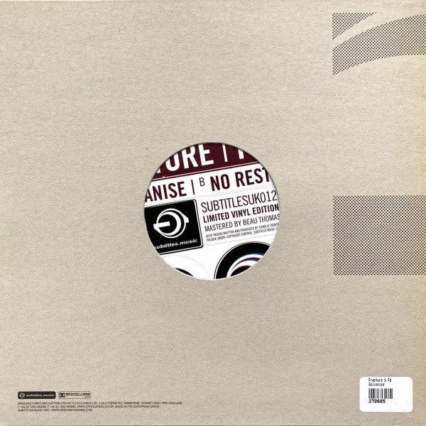 Fracture (2) I FD (4) : Galvanise / No Rest (12", Ltd, W/Lbl)