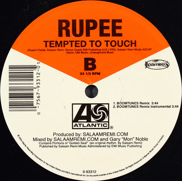 Rupee : Tempted To Touch (12")