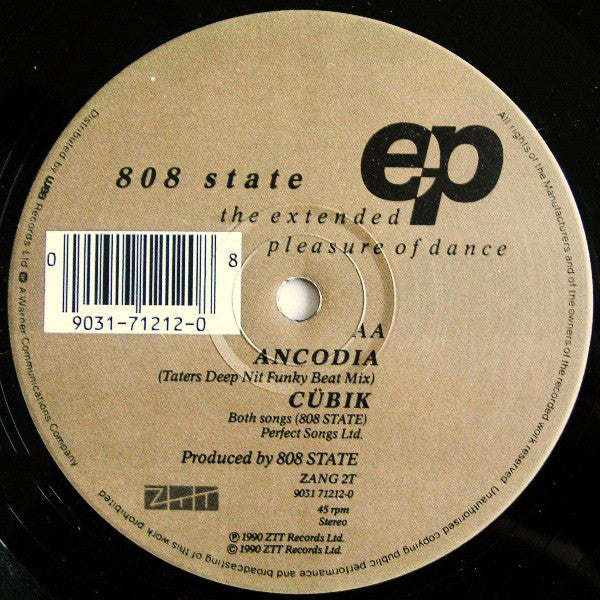 808 State : The Extended Pleasure Of Dance EP (12", EP, P.R)