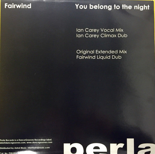 Fairwind : You Belong To The Night (12")