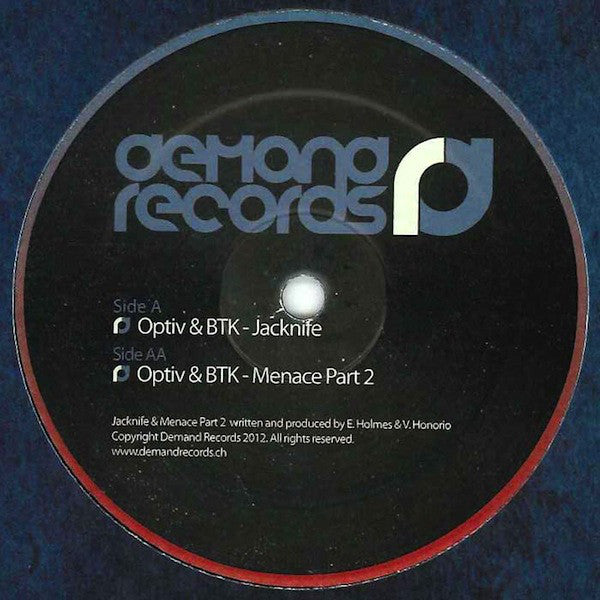 Optiv & BTK : Jacknife / Menace Part 2 (12")
