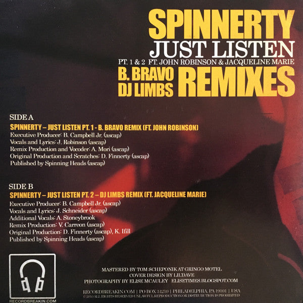 Spinnerty : Just Listen Remixes (7")