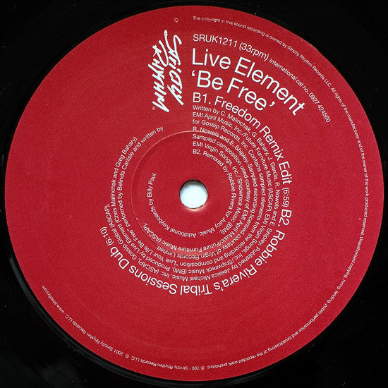 Live Element : Be Free (12")