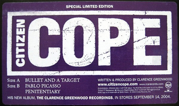 Citizen Cope : Bullet And A Target (12", Ltd, Promo)