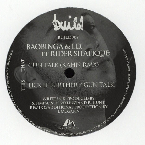 Baobinga & I.D. feat. Rider Shafique : Gun Talk (12")