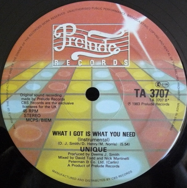 Unique (5) : What I Got Is What You Need (12", Single)