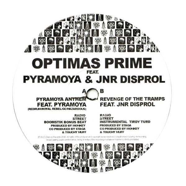 Optimas Prime : Pyramoya Anthem / Revenge Of The Tramps (12")