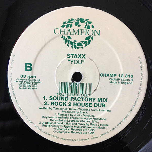 Staxx : You (12")
