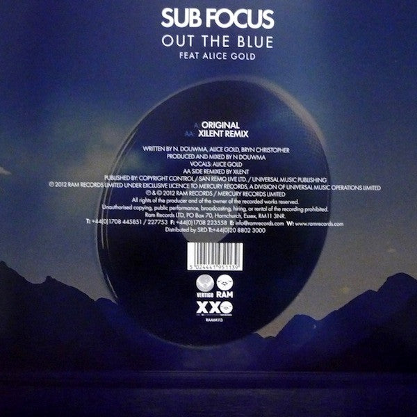 Sub Focus Feat. Alice Gold : Out The Blue (12")