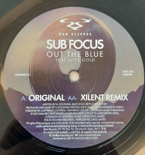Sub Focus Feat. Alice Gold : Out The Blue (12")