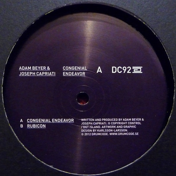 Adam Beyer & Joseph Capriati : Congenial Endeavor (12")